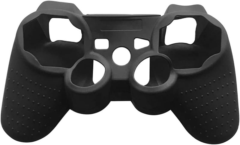 OSTENT غطاء واقي من السيليكون الجل الناعم لجهاز التحكم في سوني بلاي ستيشن PS2 PS3 باللون الأسود - Image 1